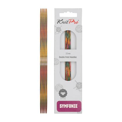 Set of 5 KnitPro Symfonie 2.00mm wooden double pointed needles