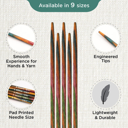 Set of 5 KnitPro Symfonie 2.25mm wooden double pointed needles
