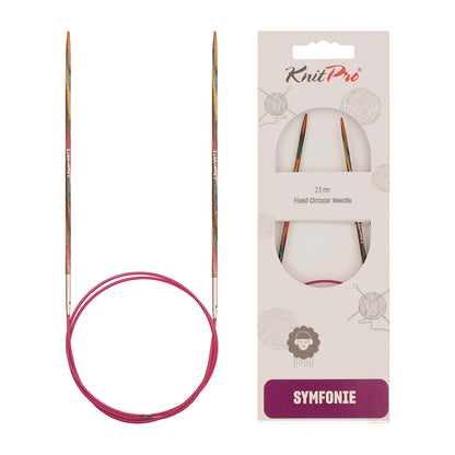 KnitPro Symfonie multi-coloured wooden fixed circular knitting needle, 25cm, 2.5mm