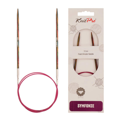 KnitPro Symfonie multi-coloured wooden fixed circular knitting needle, 40cm, 3.5mm
