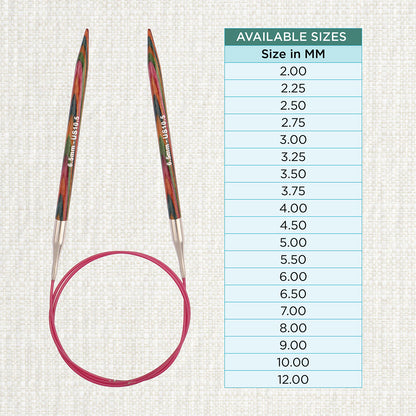 KnitPro Symfonie 6.5mm fixed circular knitting needle with birch wood tips and cable
