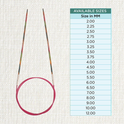 KnitPro Symfonie 2.25mm fixed circular knitting needle with birch wood tips and cable