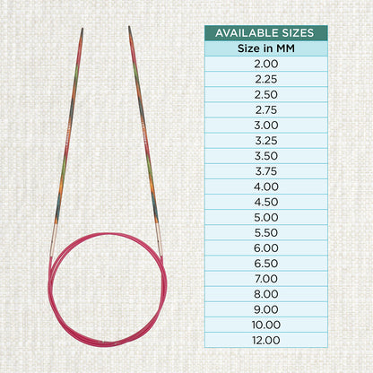 KnitPro Symfonie 3.5mm fixed circular knitting needle with birch wood tips and cable
