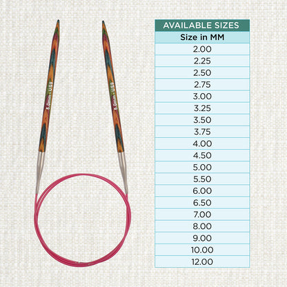 KnitPro Symfonie 6mm fixed circular knitting needle with birch wood tips and cable