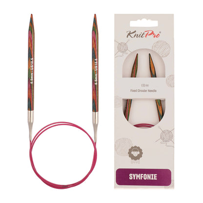 KnitPro Symfonie 6.5mm fixed circular knitting needle with birch wood tips and cable