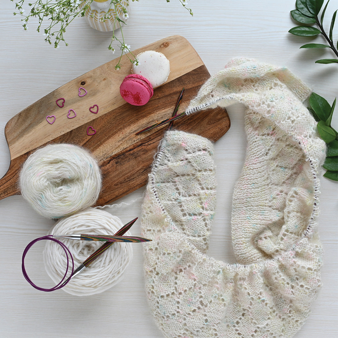 KnitPro Symfonie 12mm fixed circular knitting needle with birch wood tips and cable