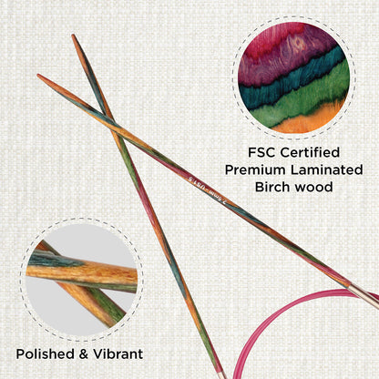 KnitPro Symfonie 2.5mm fixed circular knitting needles with laminated birch wood tips and 100cm cable
