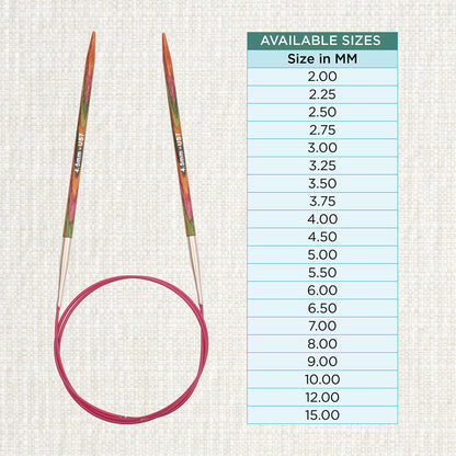 KnitPro Symfonie 2 4.5mm birch wood circular knitting needle with 120cm cable