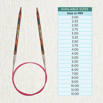 KnitPro Symfonie 2 5.5mm birch wood circular knitting needle with 120cm cable