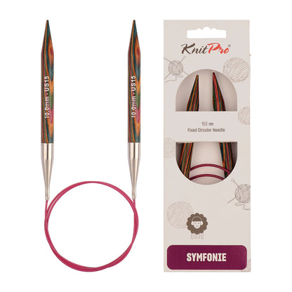 KnitPro Symfonie 2 10mm birch wood circular knitting needle with 120cm cable