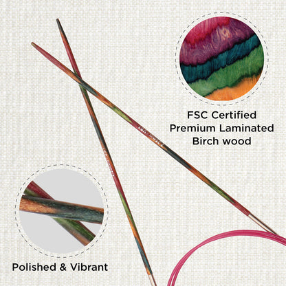 KnitPro Symfonie 2 2.25mm birch wood circular knitting needle with 150cm cable