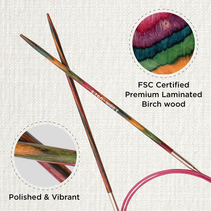KnitPro Symfonie 2 3mm birch wood circular knitting needle with 150cm cable