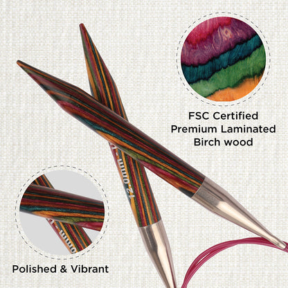 KnitPro Symfonie 12mm fixed circular knitting needle with birch wood tips and 150cm cable