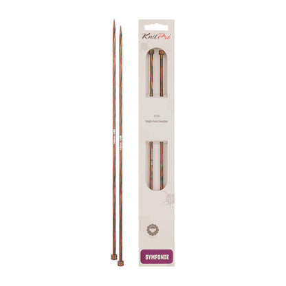 Pair of KnitPro Symfonie 4mm straight birch wood knitting needles, 30cm long