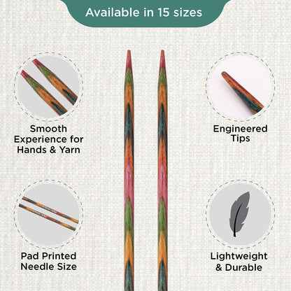 Pair of KnitPro Symfonie 3.5mm straight birch wood knitting needles, 35cm long