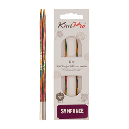 Pair of KnitPro Symfonie 2 3.25mm interchangeable wooden needle tips