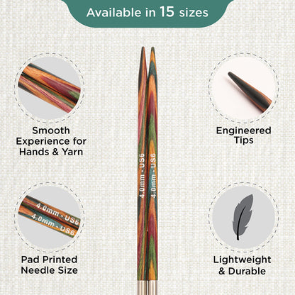 Pair of KnitPro Symfonie 2 4.00mm interchangeable wooden needle tips