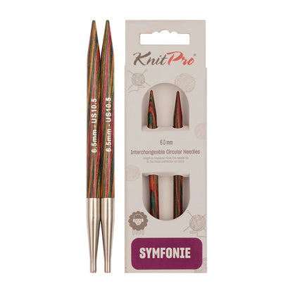 Pair of KnitPro Symfonie 2 6.50mm interchangeable wooden needle tips