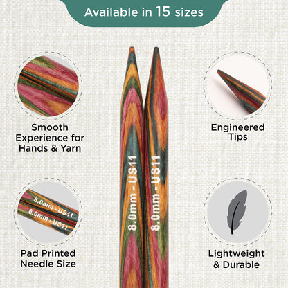 Pair of KnitPro Symfonie 2 8.00mm interchangeable wooden needle tips
