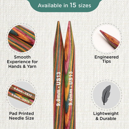 Pair of KnitPro Symfonie 2 9.00mm interchangeable wooden needle tips