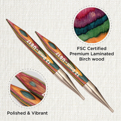 Pair of KnitPro Symfonie 2 12.00mm interchangeable wooden needle tips