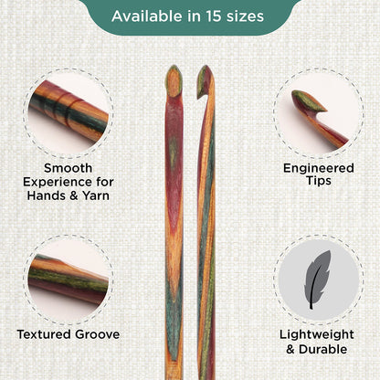 KnitPro Symfonie 2 3.00mm laminated birch wood crochet hook