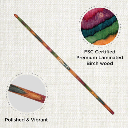 KnitPro Symfonie 2 3.25mm laminated birch wood crochet hook