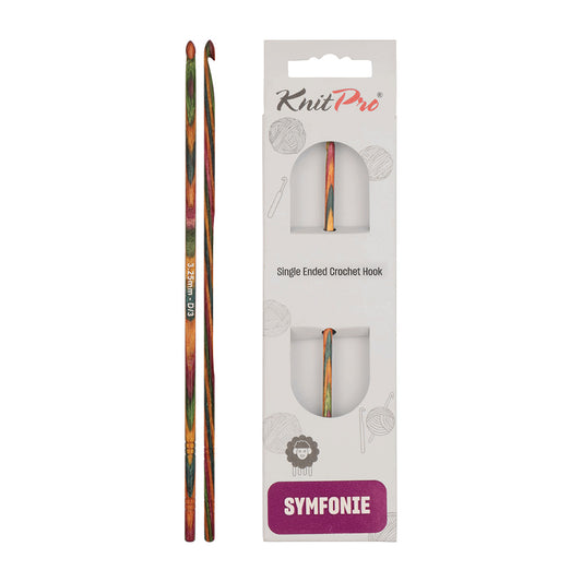 KnitPro Symfonie 2 3.25mm laminated birch wood crochet hook