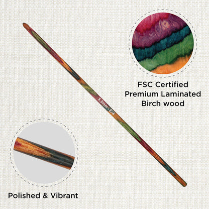 KnitPro Symfonie 2 3.50mm laminated birch wood crochet hook