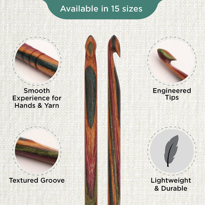 KnitPro Symfonie 2 4.00mm laminated birch wood crochet hook