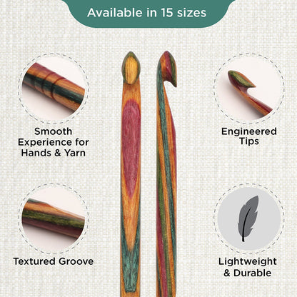KnitPro Symfonie 2 4.50mm laminated birch wood crochet hook