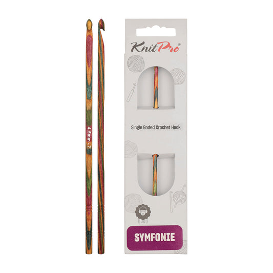 KnitPro Symfonie 2 4.50mm laminated birch wood crochet hook