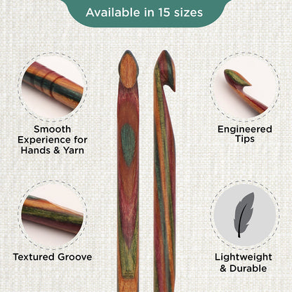 KnitPro Symfonie 2 5.00mm laminated birch wood crochet hook