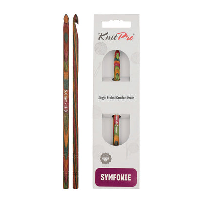 KnitPro Symfonie 2 5.00mm laminated birch wood crochet hook