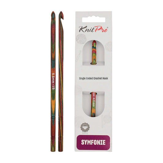 KnitPro Symfonie 2 5.50mm laminated birch wood crochet hook