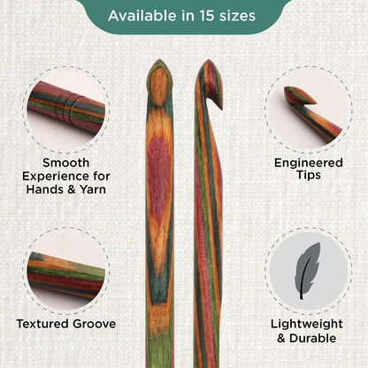 KnitPro Symfonie 2 6.00mm laminated birch wood crochet hook