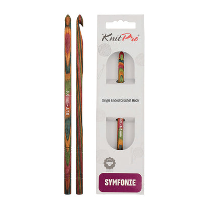 KnitPro Symfonie 2 6.00mm laminated birch wood crochet hook