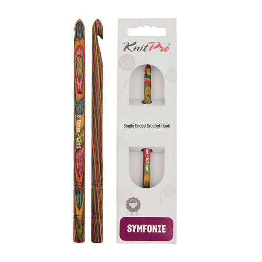 KnitPro Symfonie 2 8.00mm laminated birch wood crochet hook