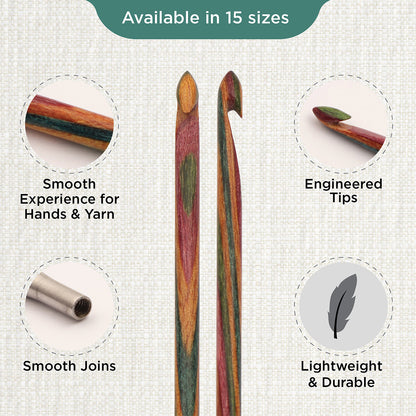 KnitPro Symfonie 2 4mm interchangeable Tunisian crochet hook in laminated birch wood