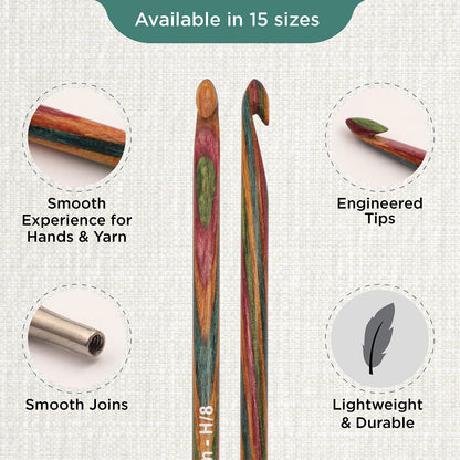 KnitPro Symfonie 2 5mm interchangeable Tunisian crochet hook in laminated birch wood