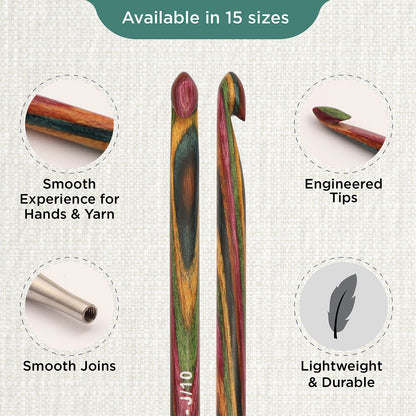 KnitPro Symfonie 2 6mm interchangeable Tunisian crochet hook in laminated birch wood