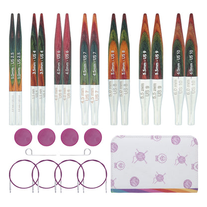 KnitPro Symfonie 2 Mini interchangeable needle set in printed fabric case