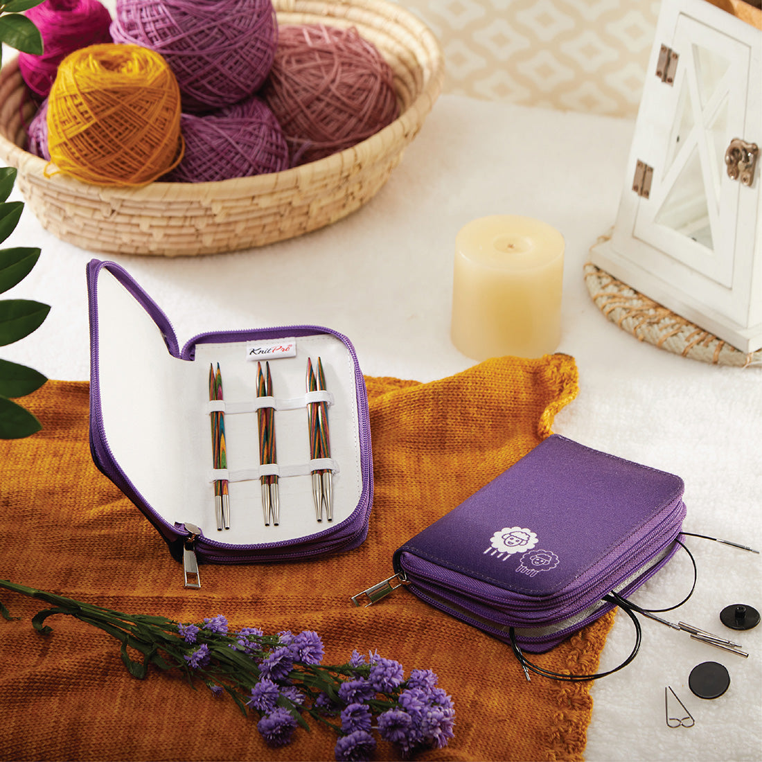 KnitPro Symfonie 2 interchangeable needle starter set in printed fabric case