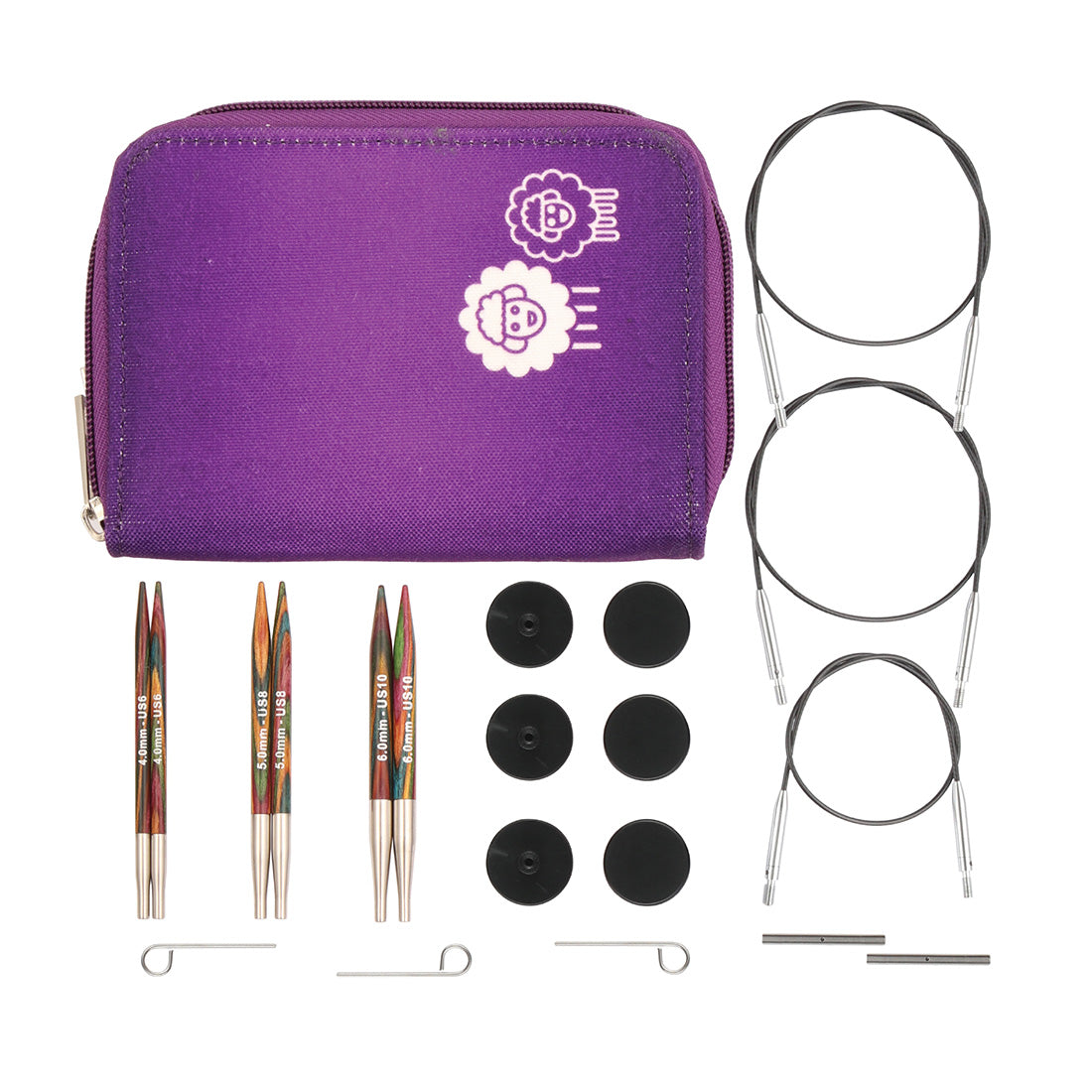 KnitPro Symfonie 2 interchangeable needle starter set in printed fabric case
