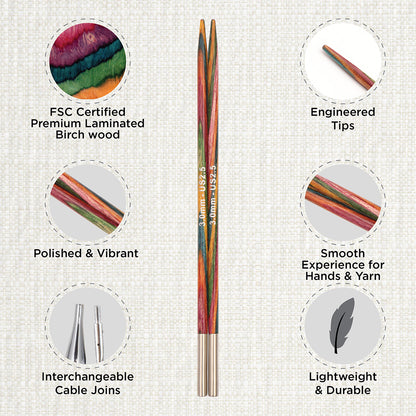 KnitPro Symfonie 2 Chunky interchangeable needle set in printed fabric case