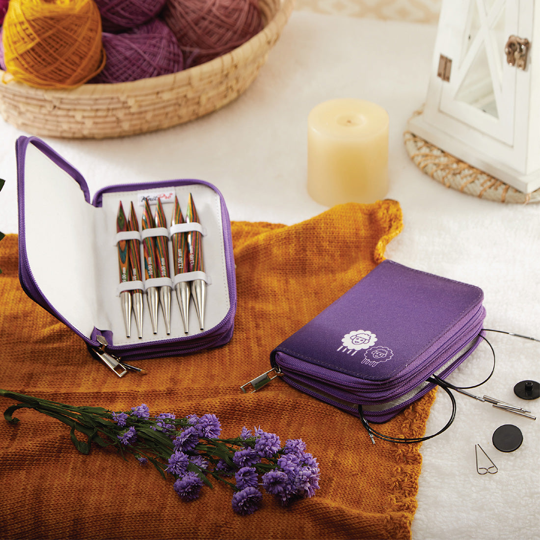 KnitPro Symfonie 2 Chunky interchangeable needle set in printed fabric case