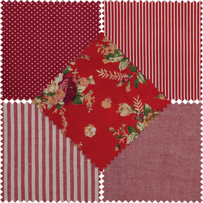 Fat Quarter Pack - Printed Red (5 Pieces)