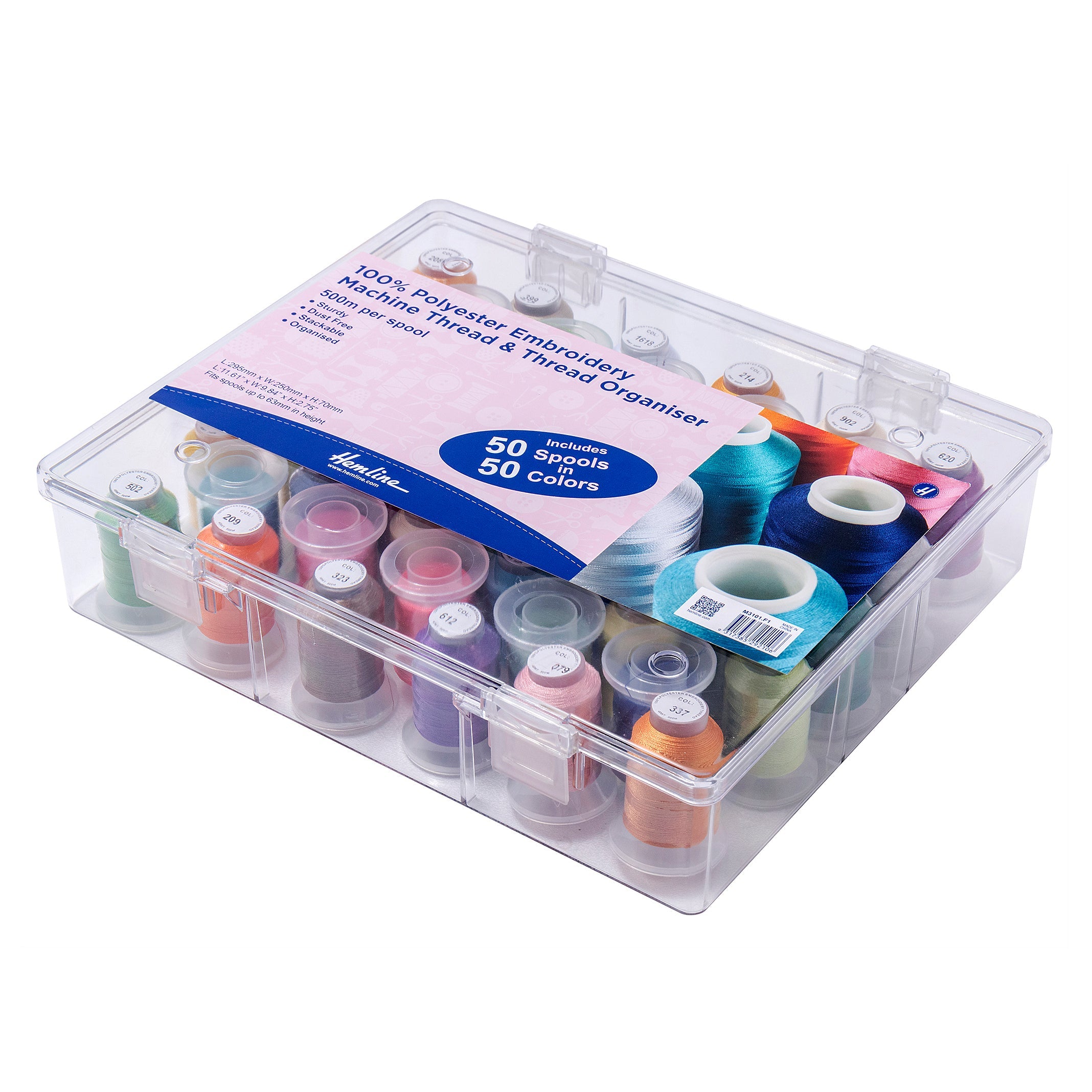 Overlocker Thread Storage Box Thread Box and Storage Organiser, Filled, Polyester Machine Embroidery ...