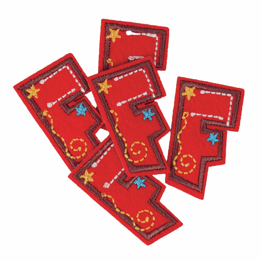Iron-On/Sew On Alphabet Motif Patch -  Letter F