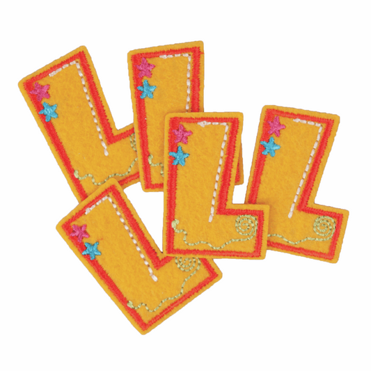 Iron-On/Sew On Alphabet Motif Patch - Letter L